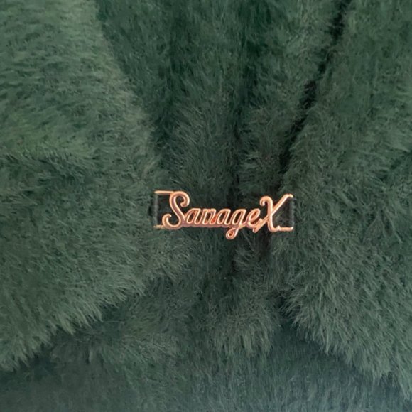 NWOT Savage X Fenty Fluff it Up Crop Top - Size L - Botanical Green - Picture 3 of 4